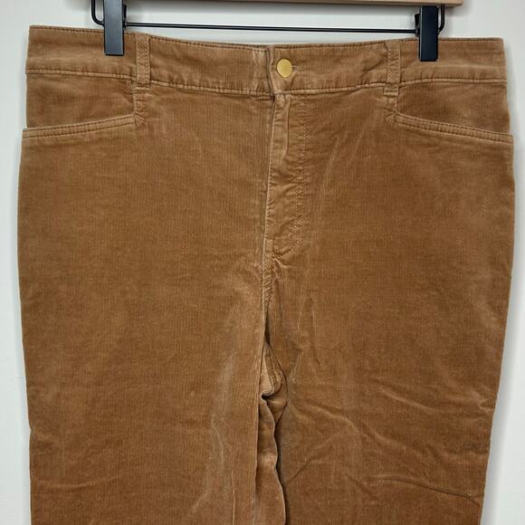 Talbots Stretch Corduroy Flare Leg Pants Size 10 Almond Buff High Waist - Picture 3 of 9